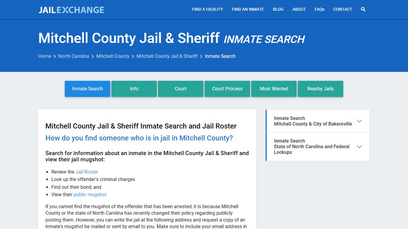 Mitchell County Jail & Sheriff Inmate Search - Jail Exchange